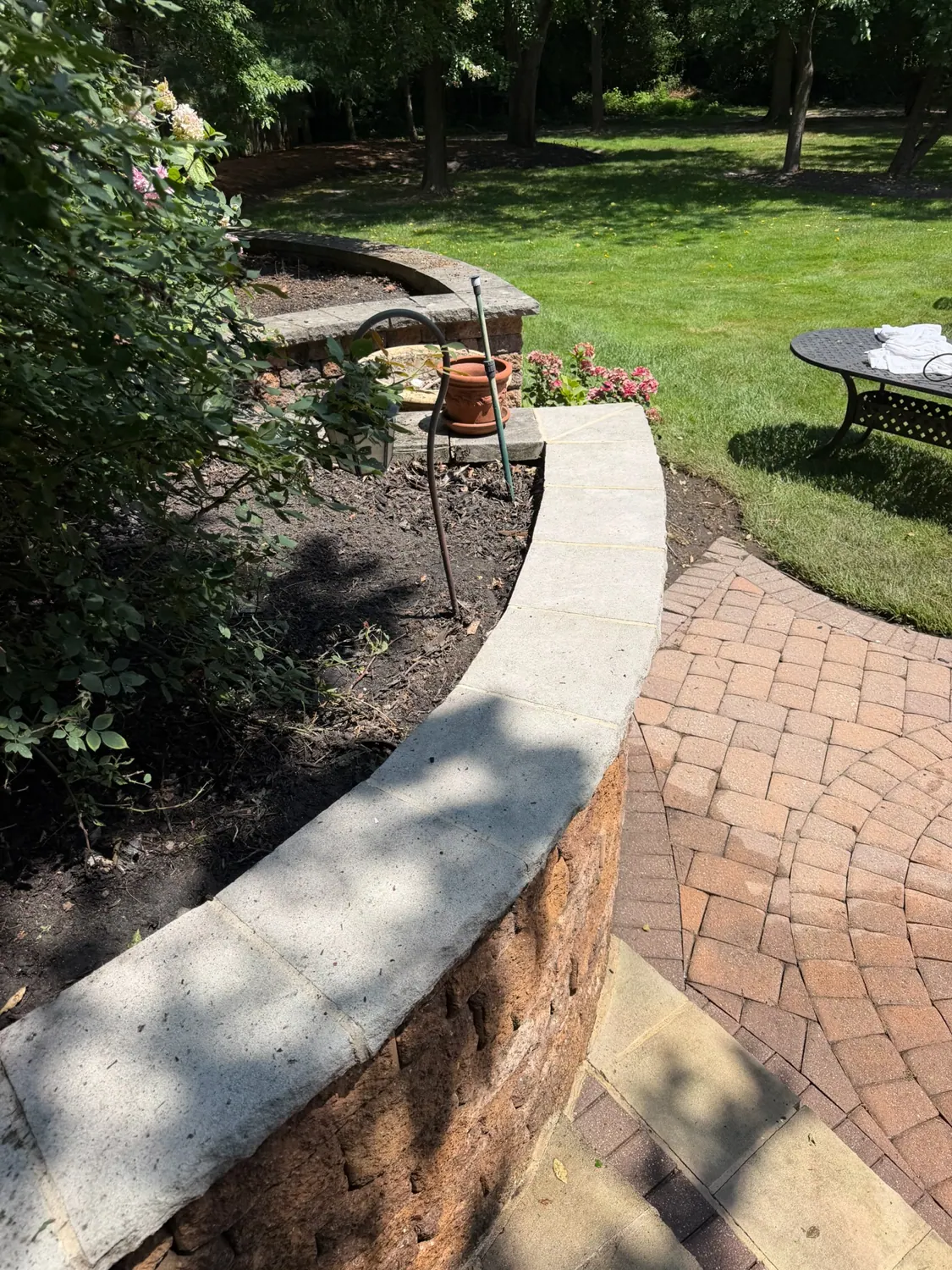 Brick paver wall and patio